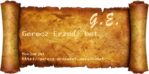 Gerecz Erzsébet névjegykártya